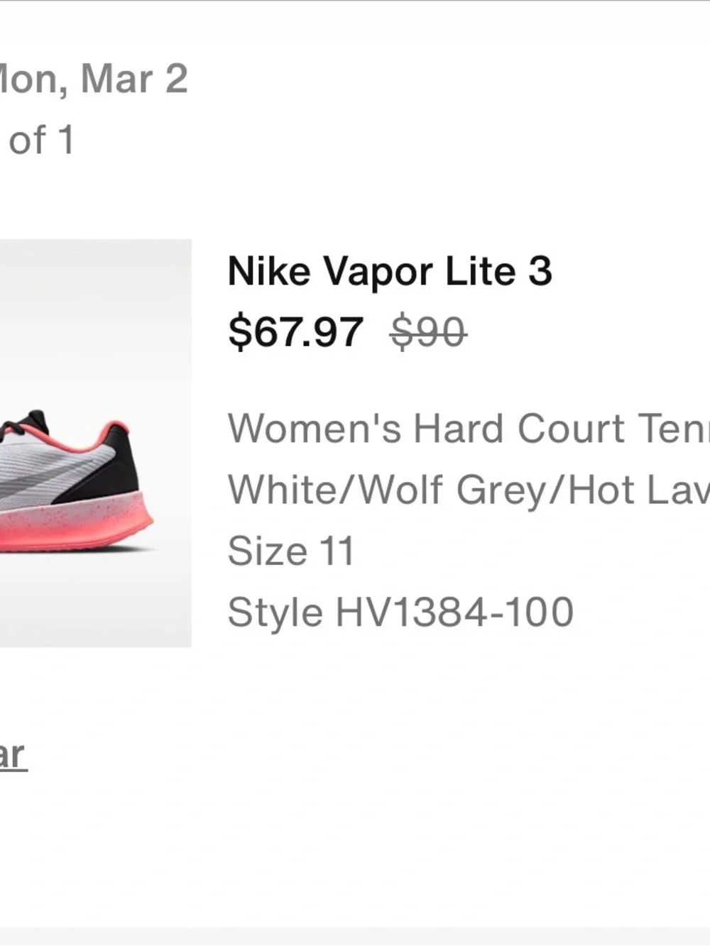 Nike Vapor Lite 3 - tennis court shoes